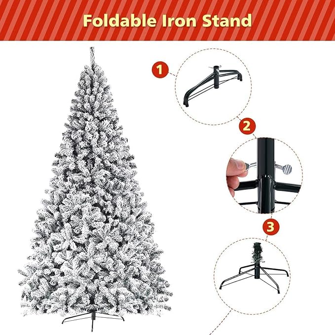 Sapin de Noël en pin floqué en PVC de qualité supérieure | 270 cm – Image 3
