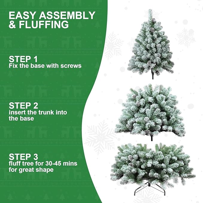 Sapin de Noël artificiel floqué de neige | 210 cm – Image 5