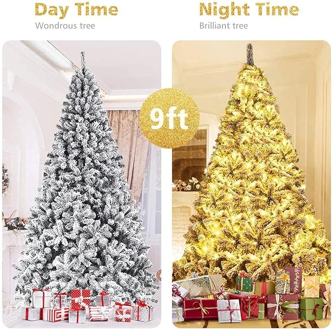 Sapin de Noël en pin floqué en PVC de qualité supérieure | 270 cm – Image 4