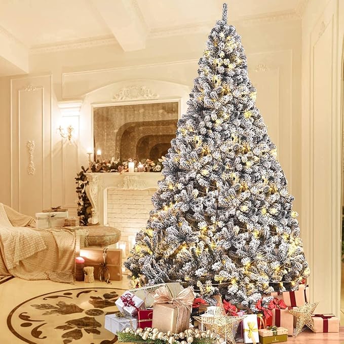 Sapin de Noël en pin floqué en PVC de qualité supérieure | 270 cm