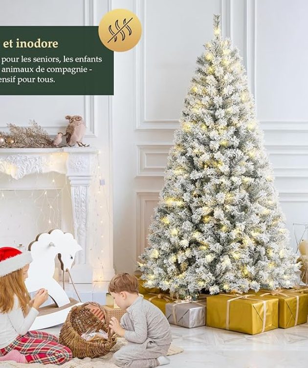 Sapin de Noël Artificiel Blanc SALCAR 180cm